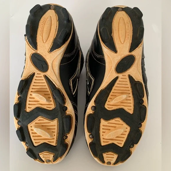 Diadora Cleats Black Silver White Shoes Baseball Boy’s Size 1 - Picture 8 of 16